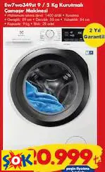 ELECTROLUX EW7WO349ST 9/5 KG KURUTMALI ÇAMAŞIR MAKİNESİ